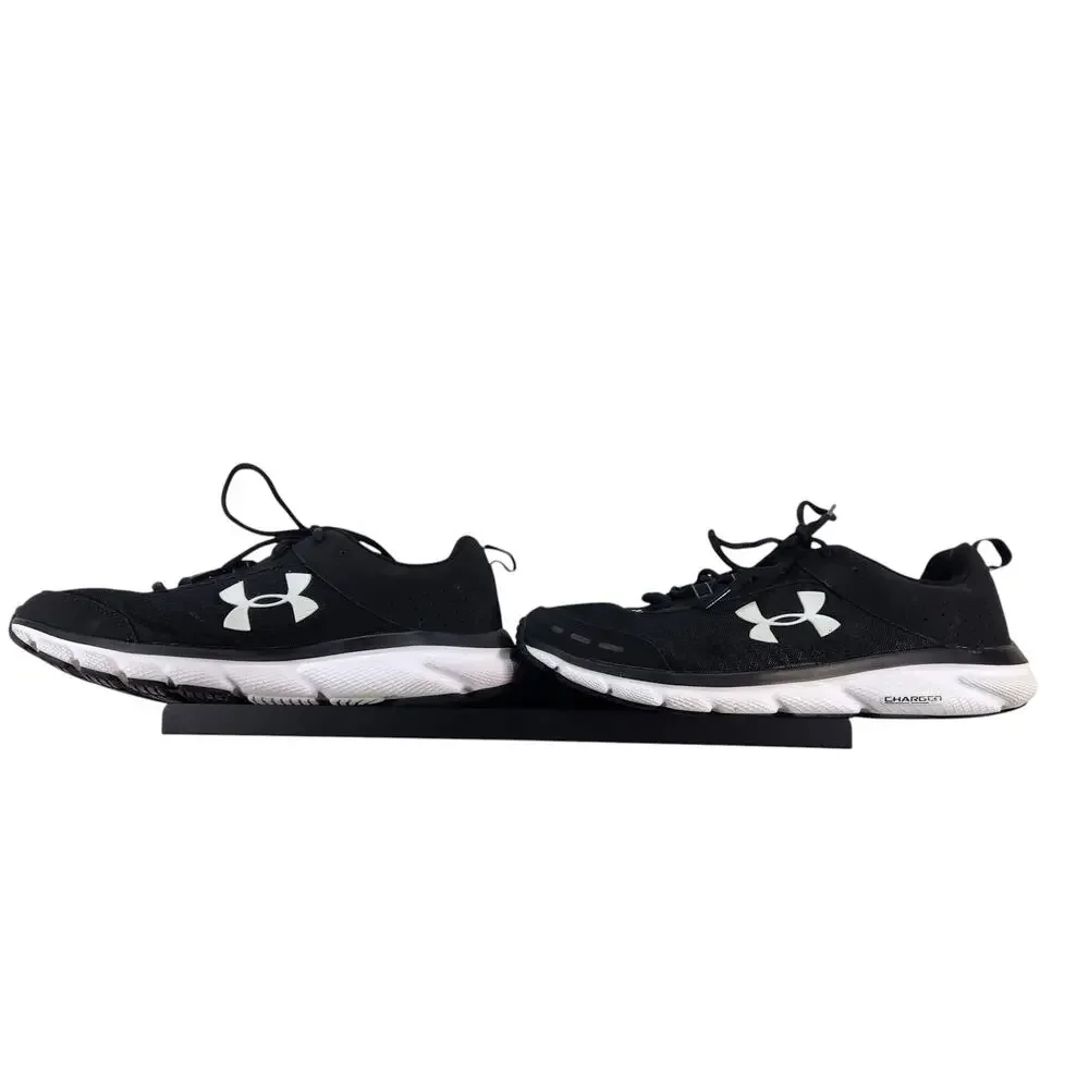 Under Armour Charged Assert 8 Running Shoes Black White Men's Size 12
